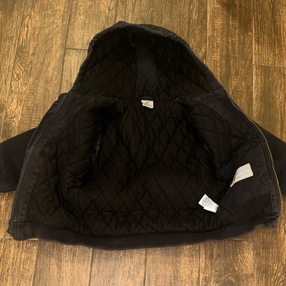 Carhartt Kids Black Zip Hoodie Jacket Logo Pocket- Size Small Boys with pockets - Picture 5 of 6